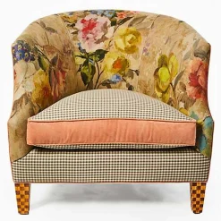 Field Study Floral  Gingham Accent Chair
