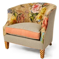 Field Study Floral  Gingham Accent Chair
