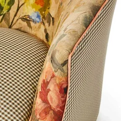 Field Study Floral  Gingham Accent Chair