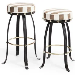 Flatiron Brown Stripe Counter Stool