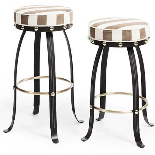 Flatiron Brown Stripe Counter Stool