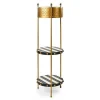 Flatiron Leather Stripe Shelf Floor Lamp