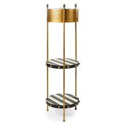Flatiron Leather Stripe Shelf Floor Lamp