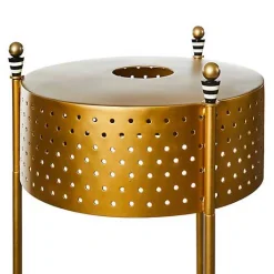 Flatiron Leather Stripe Shelf Floor Lamp