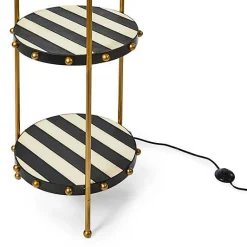 Flatiron Leather Stripe Shelf Floor Lamp