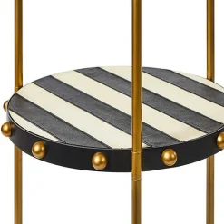 Flatiron Leather Stripe Shelf Floor Lamp