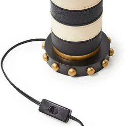 Flatiron Leather Stripe Table Lamp
