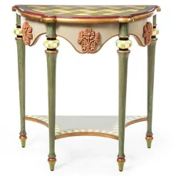 Fleur De Leaf Demilune Console Table