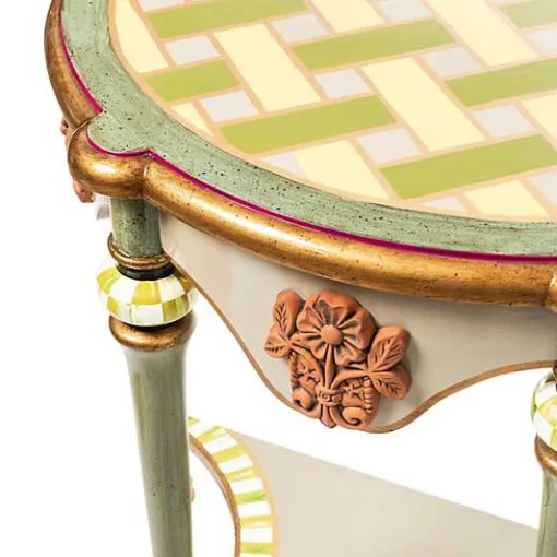 Fleur De Leaf Demilune Console Table