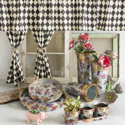 Flower Market Galvanized Serving Trays, Set of 2