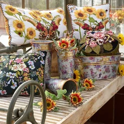 Flower Market Galvanized Flower Buckets, Set of 3