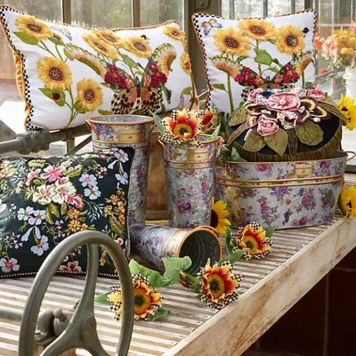 Flower Market Galvanized Flower Buckets, Set of 3