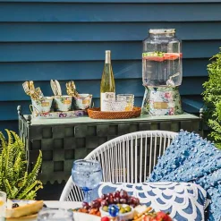 Flower Market Galvanized Herb Pots with Tray, Set of 3