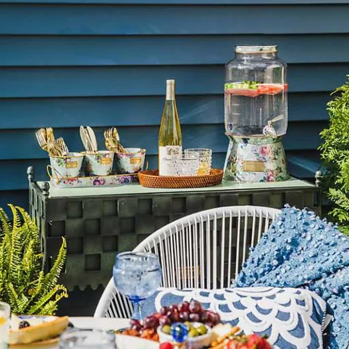 Flower Market Galvanized Herb Pots with Tray, Set of 3