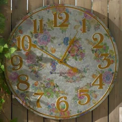 Flower Market Outdoor Wall Clock