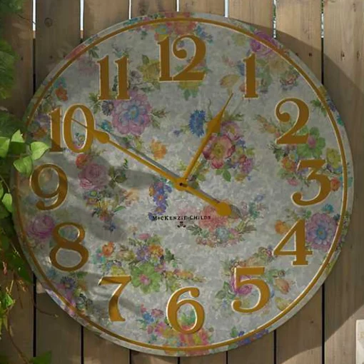 Flower Market Outdoor Wall Clock