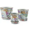 Flower Market Pots  Saucers, Set of 3