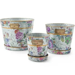 Flower Market Pots  Saucers, Set of 3