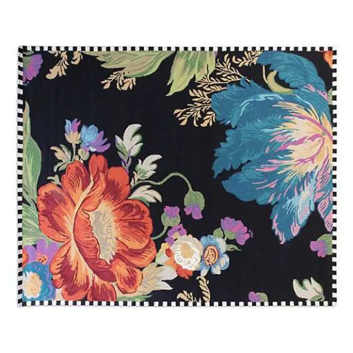 Flower Market Reflections Black 8' x 10' Rug