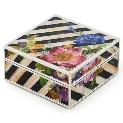 Flower Market Silver Plated Trinket Box