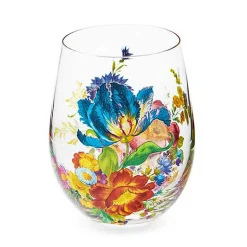 Flower Market Stemless Wine Glass, Set of 4