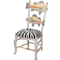 Freckle Fish Chair - Black  White Seat