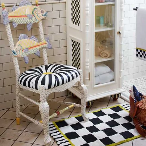 Freckle Fish Chair - Black  White Seat