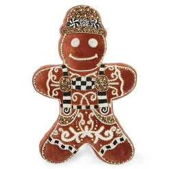Gingerbread Boy Shaped Throw Pillow