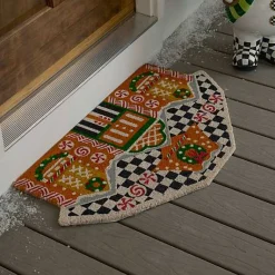 Gingerbread House Shaped Entrance Mat