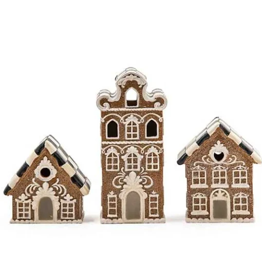 Gingerbread Illuminated Mini Houses, Set of 3
