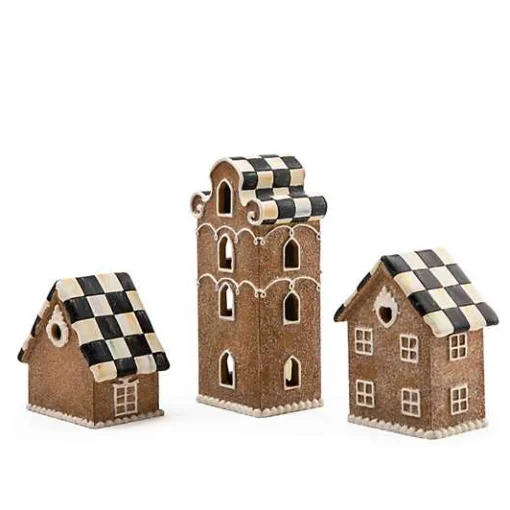 Gingerbread Illuminated Mini Houses, Set of 3
