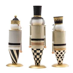 Glam Up Tin Nutcracker Figures, Set of 3