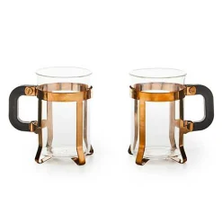Glass Coffee Cup, Set of 2