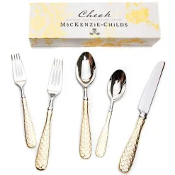 Gold Check Flatware 5-Piece Place Setting