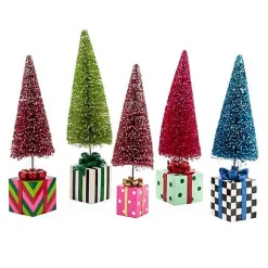 Granny Kitsch Bottle Brush Gift Trees, Set of 5