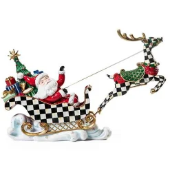 Granny Kitsch Illuminated Sleigh Ride Santa