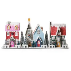 Granny Kitsch Illuminated Village Mantel Arrangement