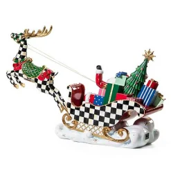 Granny Kitsch Illuminated Sleigh Ride Santa
