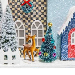 Granny Kitsch Illuminated Village Mantel Arrangement