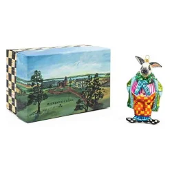 Granny Kitsch Rabbit Glass Ornament