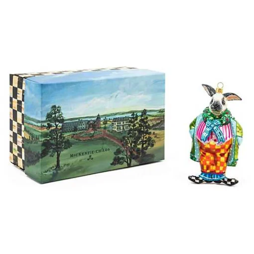 Granny Kitsch Rabbit Glass Ornament