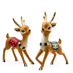 Granny Kitsch Tabletop Deer, Set of 2