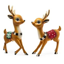Granny Kitsch Tabletop Deer, Set of 2