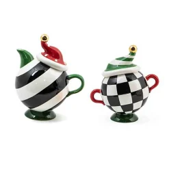 Granny Kitsch Tipsy Creamer  Sugar Set