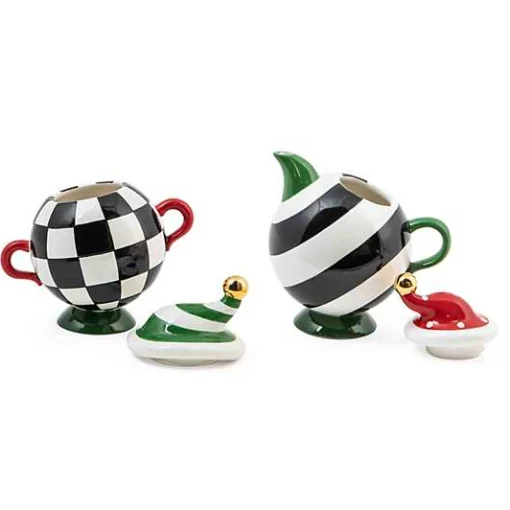 Granny Kitsch Tipsy Creamer  Sugar Set