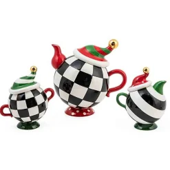 Granny Kitsch Tipsy Creamer  Sugar Set
