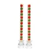 Harlequin Dot Dinner Candles - Red, Green,  Gold - Set of 2