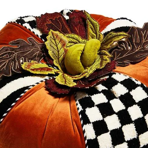 Harvest Check  Stripe Round Pillow