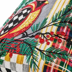 Holiday Cardinal Beaded Throw Pillow