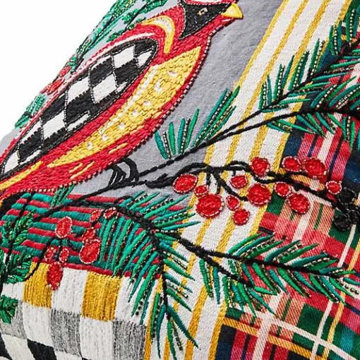 Holiday Cardinal Beaded Throw Pillow